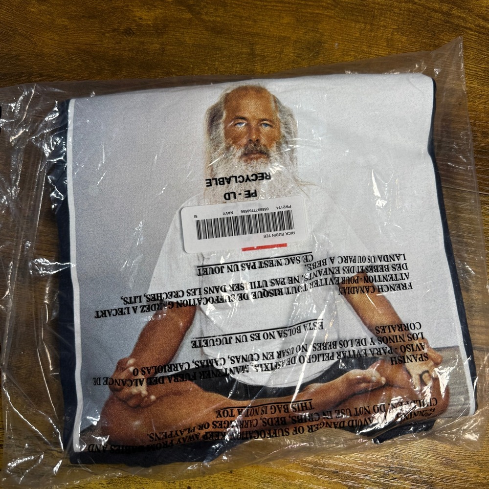 Supreme Rick Rubin Tee FW21T4 Navy Blue Cotton Graphic T-Shirt Mens Size M